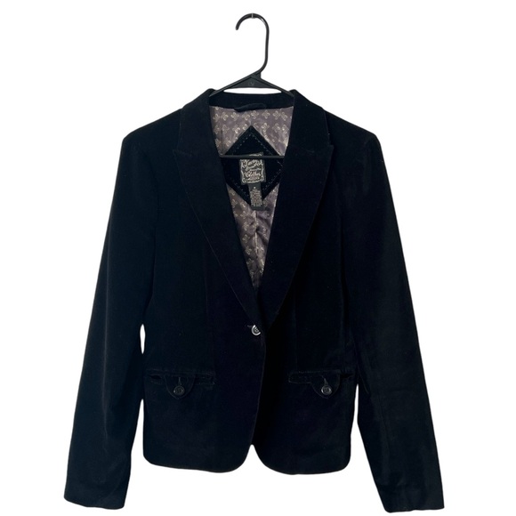 Lucky Brand women’s black velvet blazer jacket size medium - Picture 1 of 3